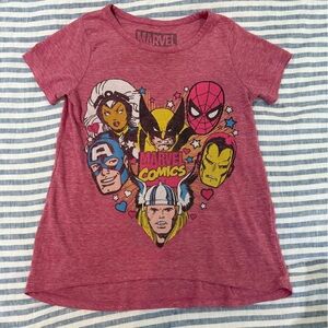 Marvel Pink Graphic Tee with Stars